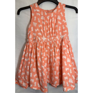 Girls Carter’s Bunny Rabbit Print Dress 4T Peach Spring Holiday Easter